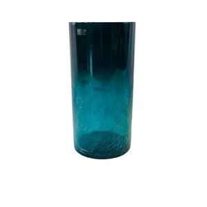 Dark Teal Cracked Accents Vase